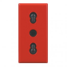 Toma Bticino Axolute 10/16A Bipass Rojo H4180