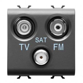 Gewiss Chorus TV FM SAT Steckdose schwarz GW12382