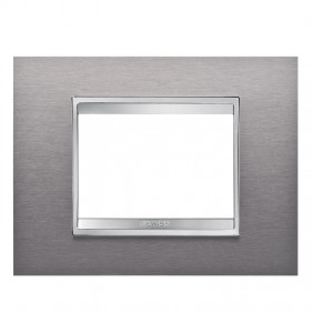 Gewiss Chorus placca LUX 3P inox spazzolato...