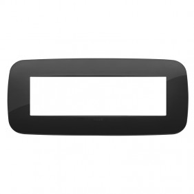 Placca Vimar Arke round 7 moduli nero 19687.81