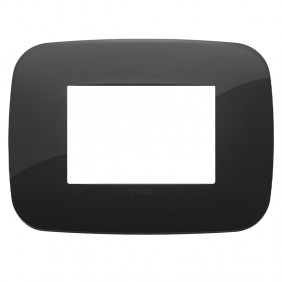 Vimar Arke plate 3 modules round black 19683.81