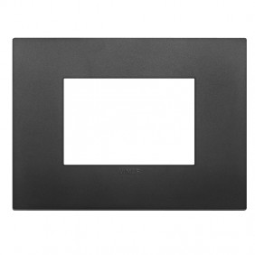 Placa Vimar Arke 3 módulos clásico negro 19653.71