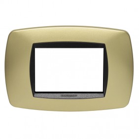 Placa Master Modo 3 módulos oro mate 39TC243