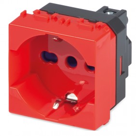 Presa Schuko Master MIX bipasso 2P+T rossa 21170R