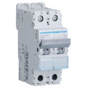 Interruptor magnetotérmico Hager 2P 40A 6/10KA...