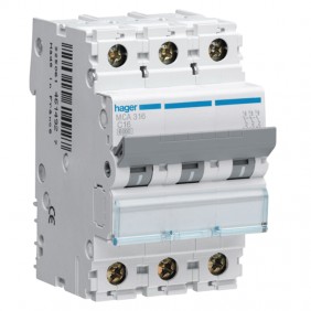 Leistungsschalter Hager 16A 3P 6KA C-3 module...