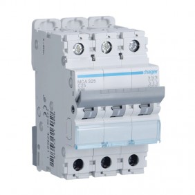 Mcb Hager 3P 25A 6K C 3 módulos MCA325