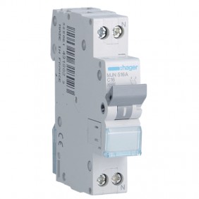 Hager Circuit breaker 1P+N 16A 4.5 KA C 1...