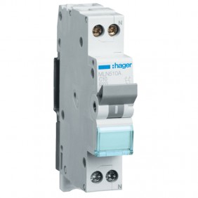 Interruptor de circuito de Hager 1P+N 10A 6K C...