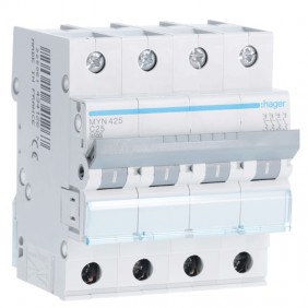 Interruptor de circuito de Hager 4P 25A 4.5 KA...