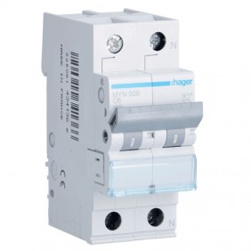 Interruttore magnetotermico Hager 1P+N 6A 4,5KA...