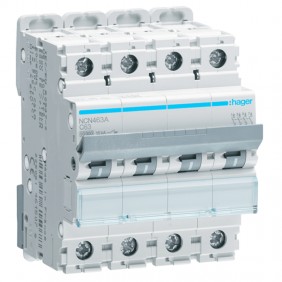 Circuit breaker Hager 4P 63A 10KA-C 4 modules...