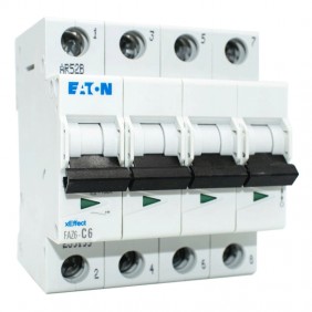 Magnetotermico Eaton FAZ6 6A 4 poli 6KA C 4...