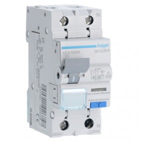 Hager Fehlerstromschutzschalter 1P+N 20A 4,5kA...