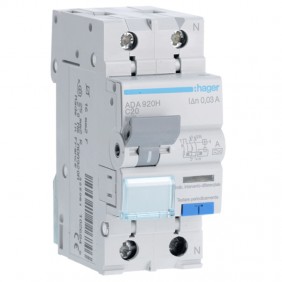 Magnetotérmico Diferencial Hager 1P+N 20A 6kA...