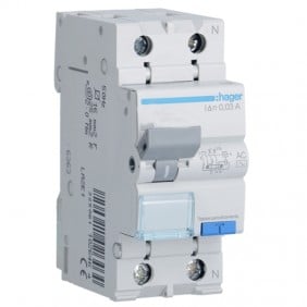 Hager 1P+N 30MA 20A magnetothermal residual...
