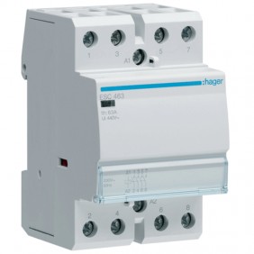 Contactor Hager 63A 4NA 230VAC STD 3 módulos...