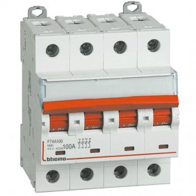Bticino Trennschalter 4P 100A 6 Module F74A100