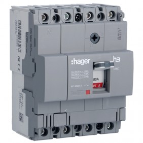 Hager X160 4P 18KA 80A HDA081L thermomagnetic...