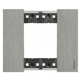 Bticino Platte Living Now 2 Module Farbe: Stahl...