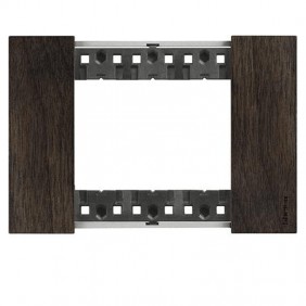 Bticino Living Now Plate 3 Modules color walnut...