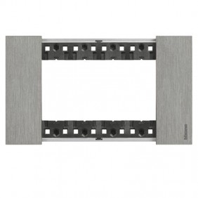Bticino Living Now Plate 4 Modules Steel color...