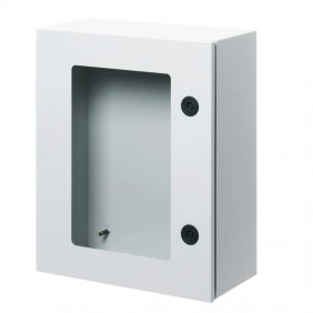 Armario metálico con puerta transparente...