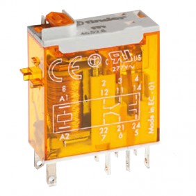 Relé industrial mini bobina Finder 24V AC 8A...