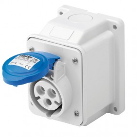 Gewiss fixed wall socket 2P+E 16A IP44 blue...