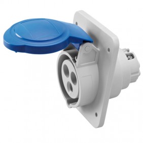 Gewiss flush-mounted socket 2P+E 32A IP44 blue...