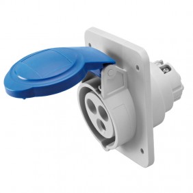 Gewiss flush-mounted socket 2P+E 16A IP44 blue...