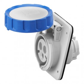 Prise fixe encastrée Gewiss 2P+T IP67 bleu 220V...