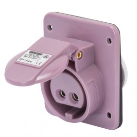 Prise fixe encastrée Gewiss 2P 16A IP44 violet...