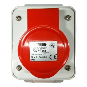 Gewiss fixed wall socket 3P+E 16A IP44 red 380V...