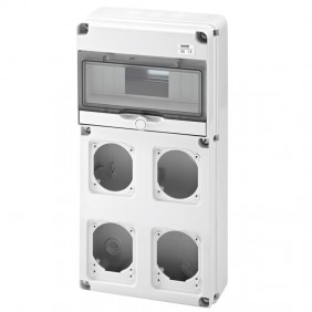 Quadro Gewiss 10 moduli con 4 flange per prese...