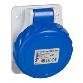 CEE Schneider flush-mounted socket 10° 2X16A+T...