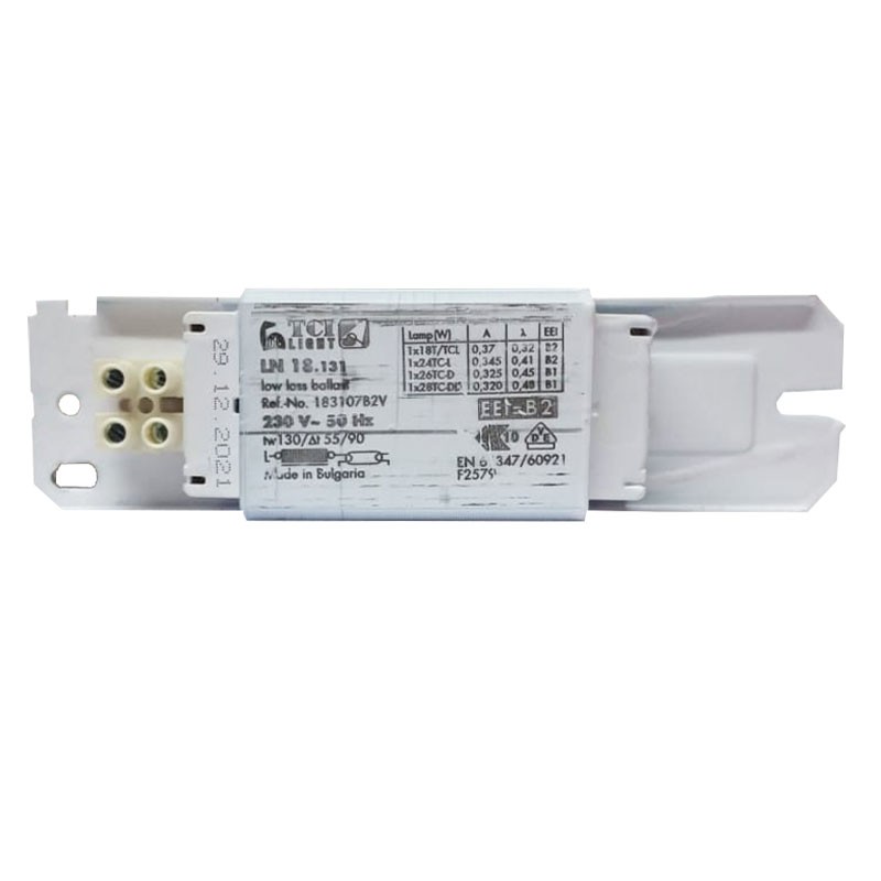 Balastro electromecánico TCI para lámparas fluorescentes de 18W 183107B2V