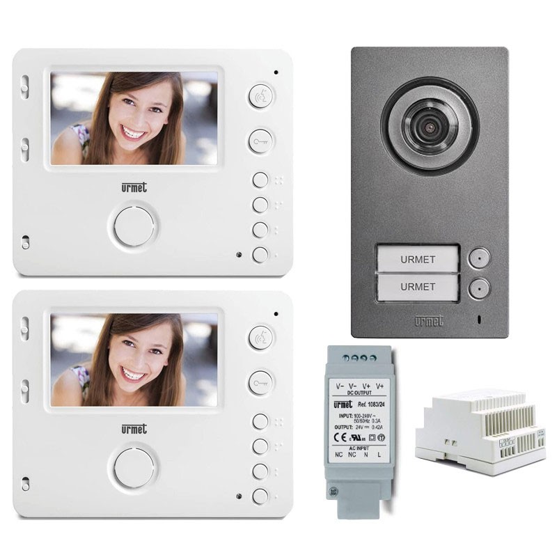 KIT Videocitofono Bifamiliare Urmet Miro Mikra 2 Fili 1722/94