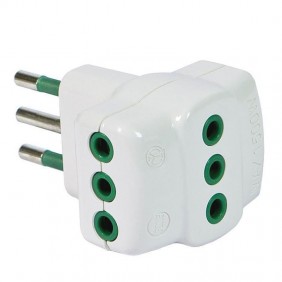 Fanton triple adapter Plug 2P+E 10A 3 sockets...