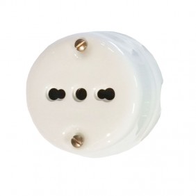 Gambarelli two-pin porcelain socket 16A 00200