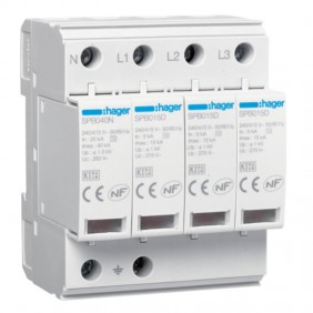 Descargador Hager 4P IMAX 15KA tipo 2 SPB415D