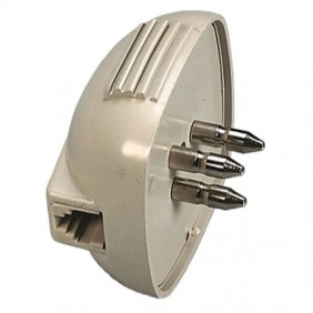 Fanton three-pin telephone plug with socket 6/4...