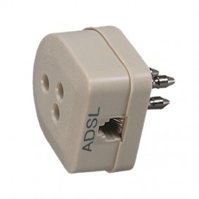 Fanton three-pin plug with ADSL PLUG 22385