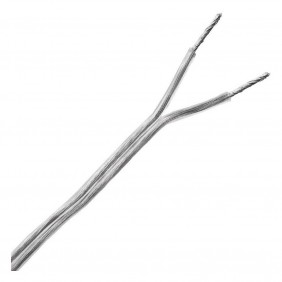 Câble ruban plat 2X0,50mmq Argent 100 mètres...