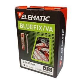 Tapón Elematic Bluefix/va 6x35mm 100 piezas 565540