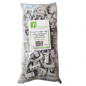 Clips a scatto in nylon Fixing 25mm per tubi...
