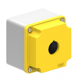 Lovato IP67 metal case for 1 button yellow LPZM1A5