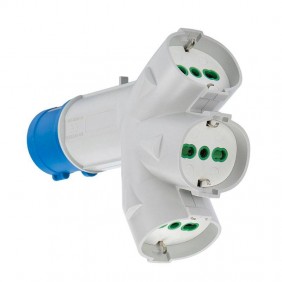 Adaptador industrial Fanton con 3 x 2P+E schuko...