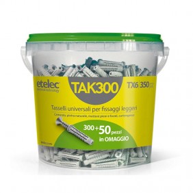 Barattolo box Etelec con 300 tasselli TX6 + 50...