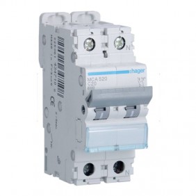 Hager Circuit Breaker 1P+N 20A 6KA 2 Modules...